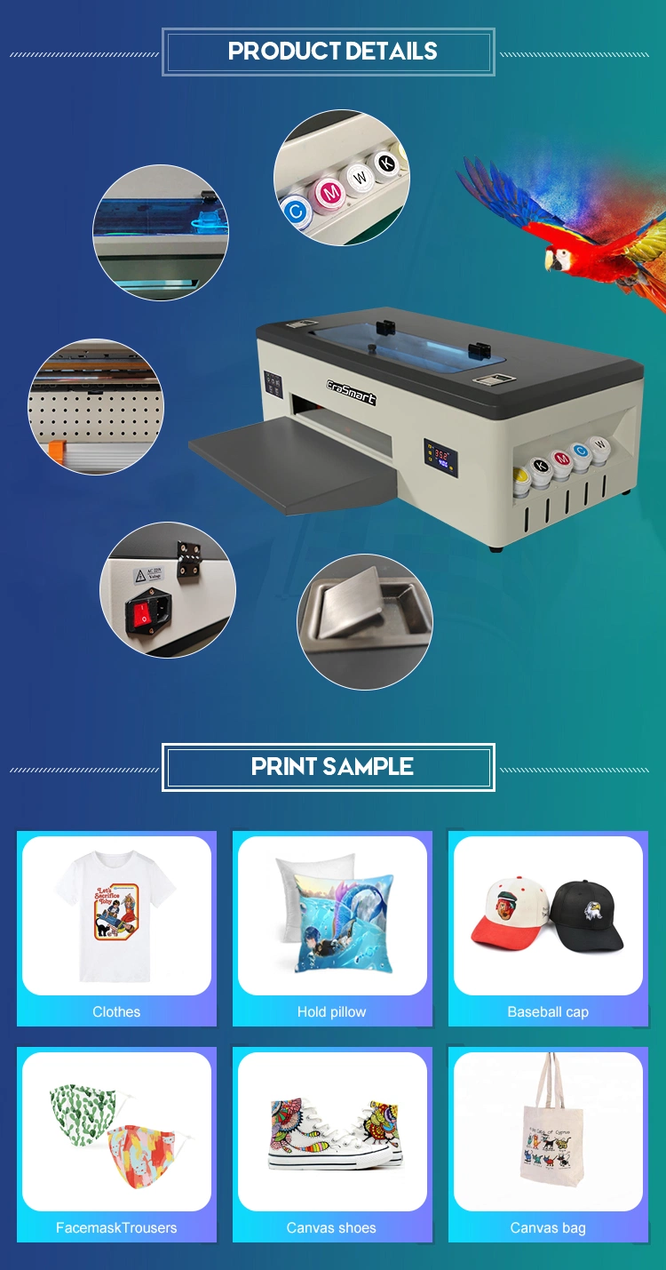 Erasmart A3 Dtf T-Shirt Printer Dtf Printing Machine Direct to Film Printer Pet Film Textile Printer with Powder Shaking Machine