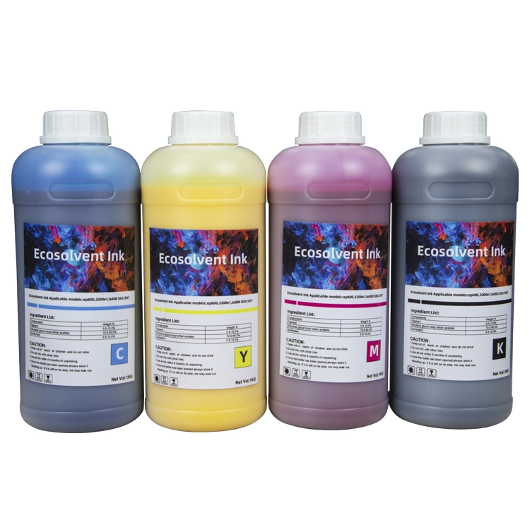 1000ml Cmyk 4 Color Outdoor Eco Solvent Ink for Ep Dx5 Dx7 XP600 Tx800 Inkjet Printers