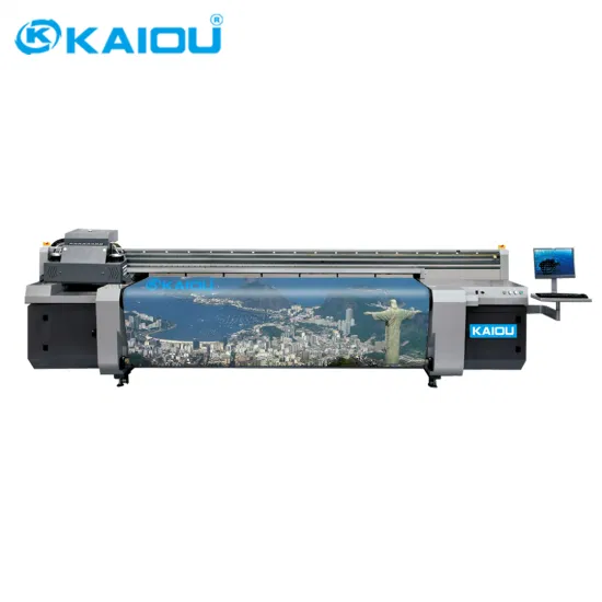 고속 LED 경화 Kaiou 3200HD 평판 프린터 하이브리드 롤 투롤 UV LED 프린터 판매용 고감소 UV 프린터